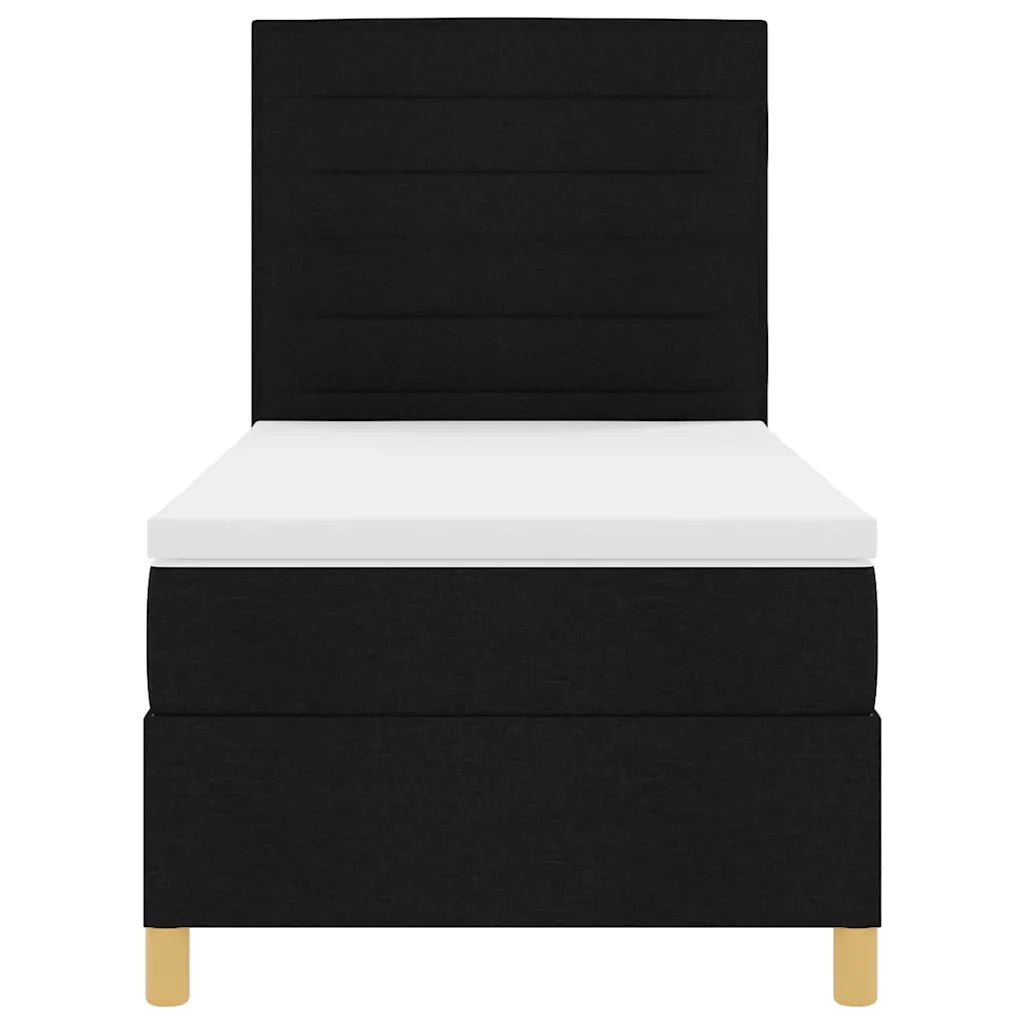 Letto a molle con materasso Nero 90 x 200 cm Tessuto 3339513
