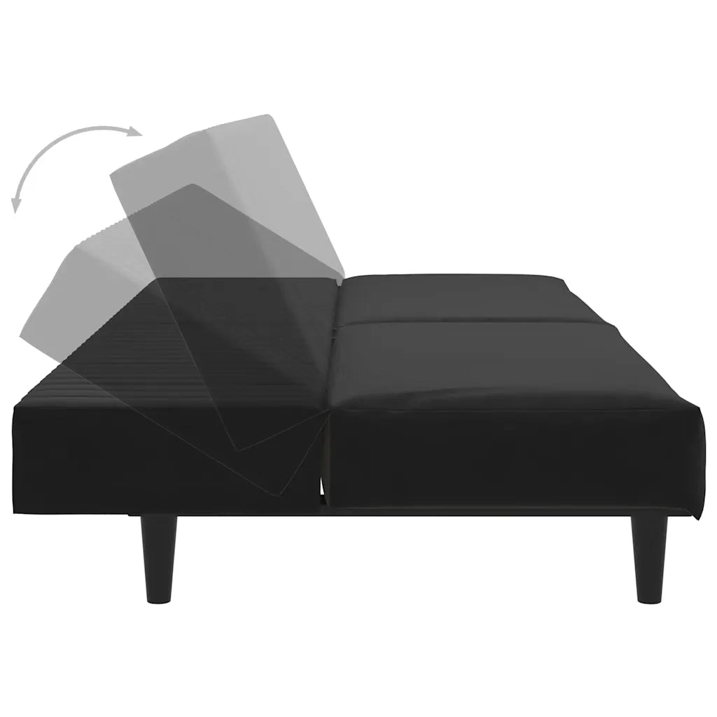 Divano letto | Sof¨¤ letto | Letto singolo a 2 Posti Nero in Velluto