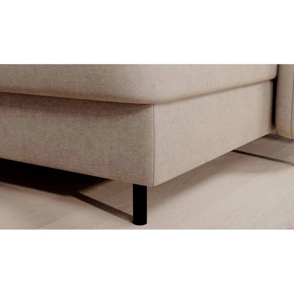Divano ad angolo convertibile BERTHO 306 cm beige – Angolo destro con vano contenitore