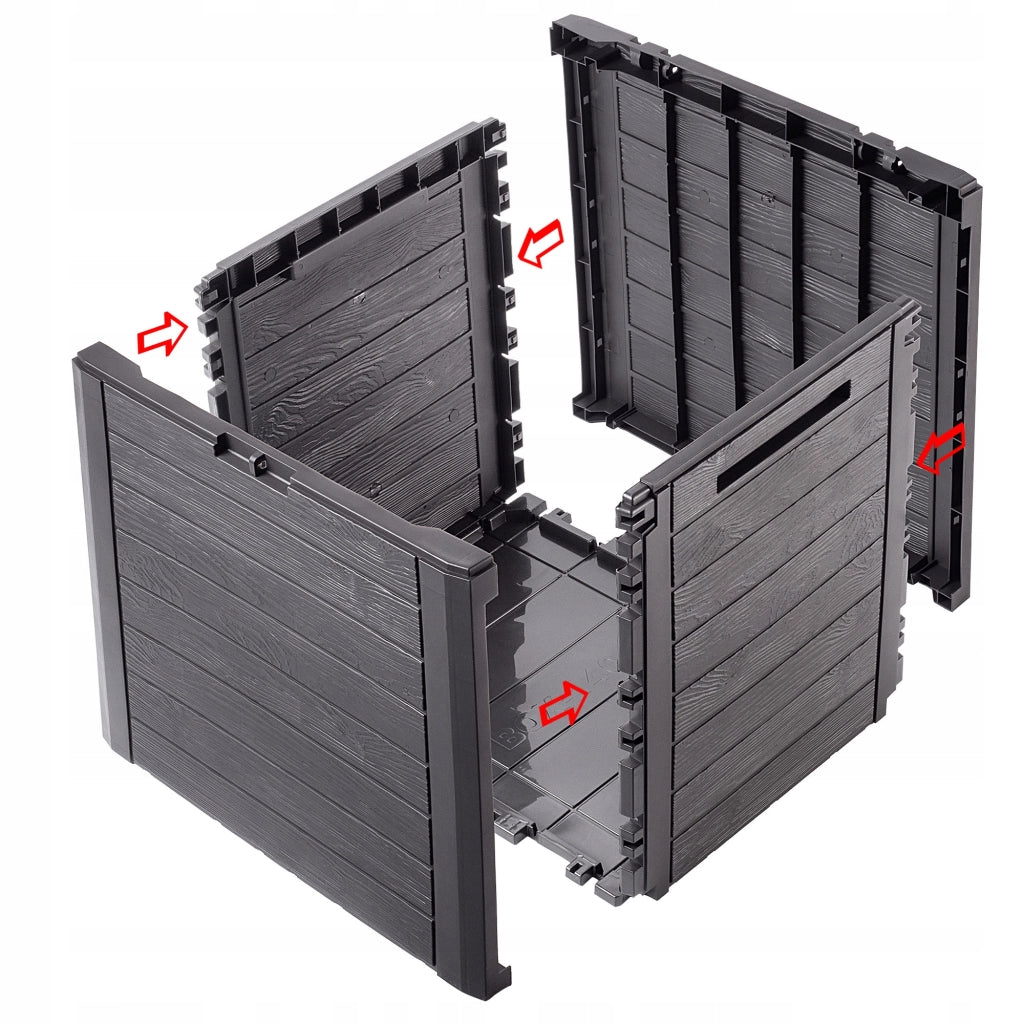 KADAX Box da giardino/balcone da 140 litri, contenitore per giardino, balcone e terrazzo.