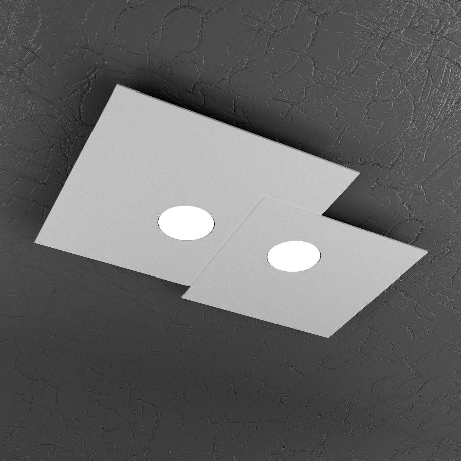 Toplight Plafoniera da soffitto quadrata 2 luci Plate con attacco GX53, struttura colore antracite, design moderno 50x35x3cm