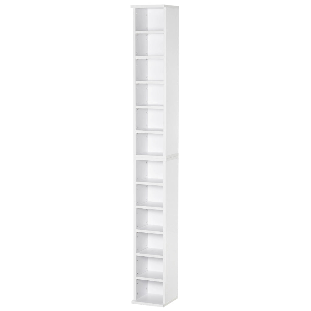 Armadio per CD e DVD ¨C Minimal ¨C 6+6 scomparti 21x22.5x88.5 cm bianco
