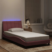 Giroletto con LED senza Materasso Hanko Rosa 100x200 cm in Velluto 3213768