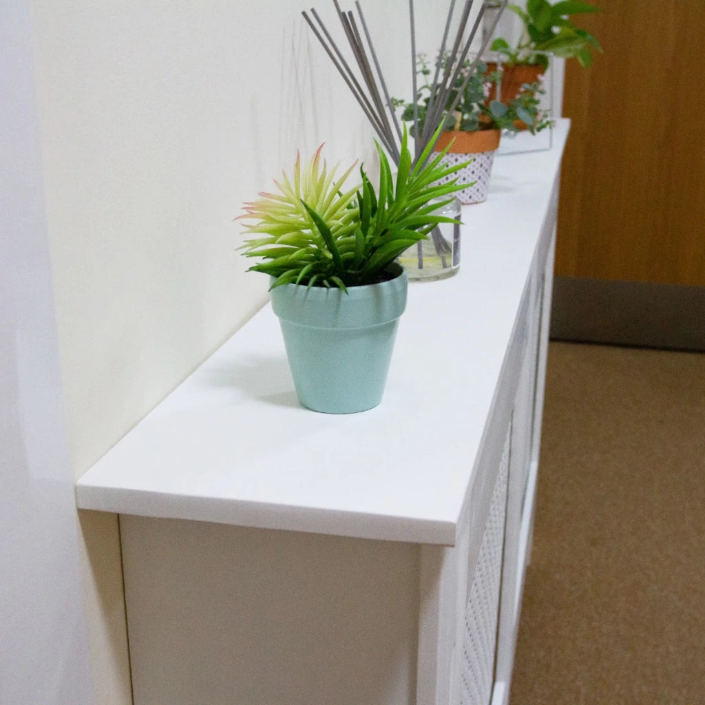 Copritermosifone Copertura Termosifoni e Caloriferi in MDF Bianco 1720mm
