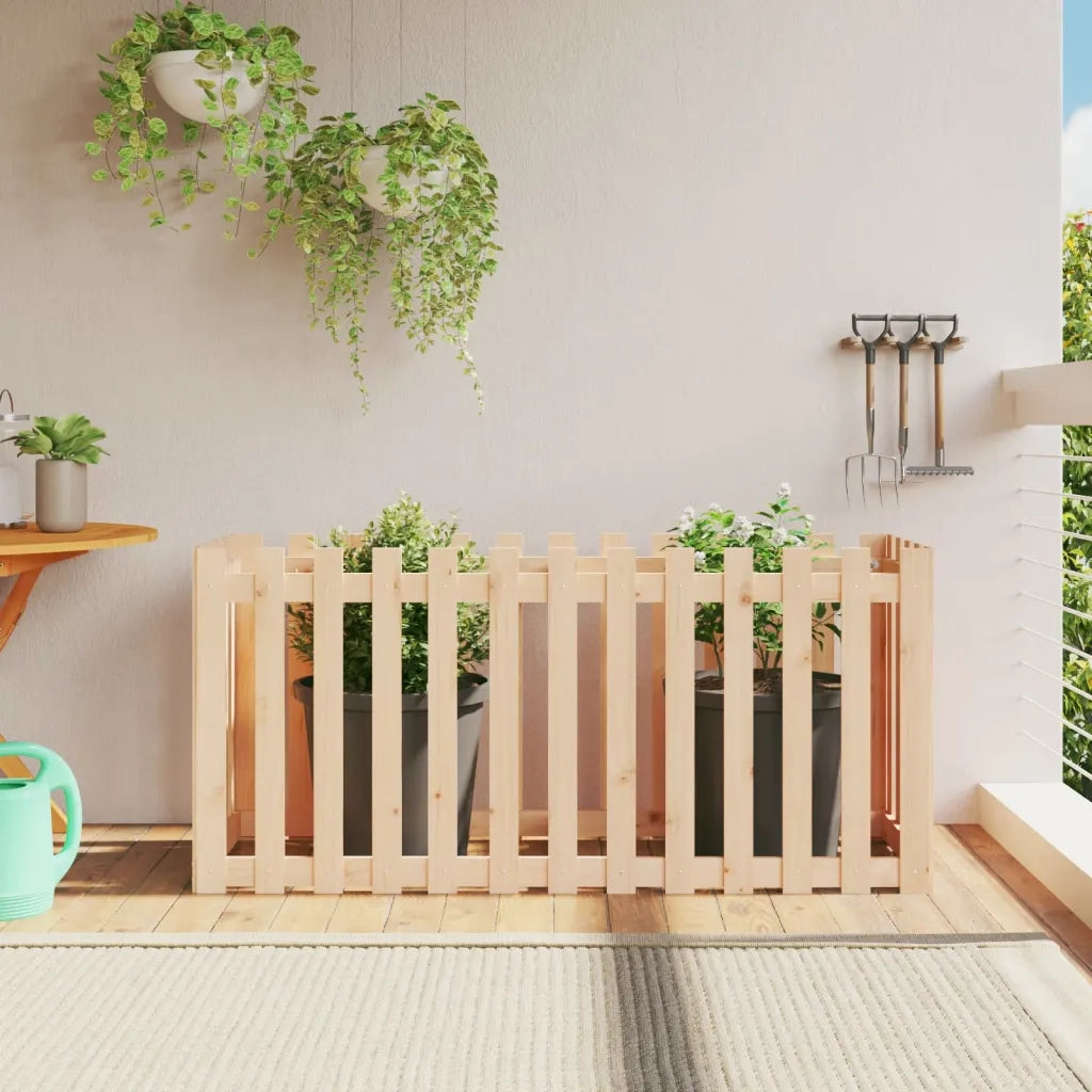 Fioriera | Cassetta per fiori | Vaso Rialzata Giardino a Recinzione 150x50x70cm Legno Pino