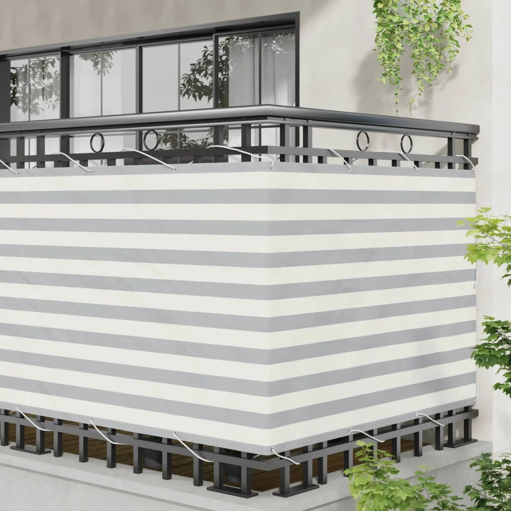 Schermo da balcone Grigio chiaro e bianco 110 x 600 cm 42030952