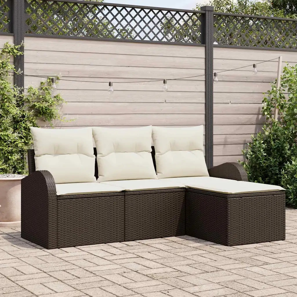 Set Divano da Giardino-Sofa da Giardino-Divanetto da esterno Marrone polyrattan 913529