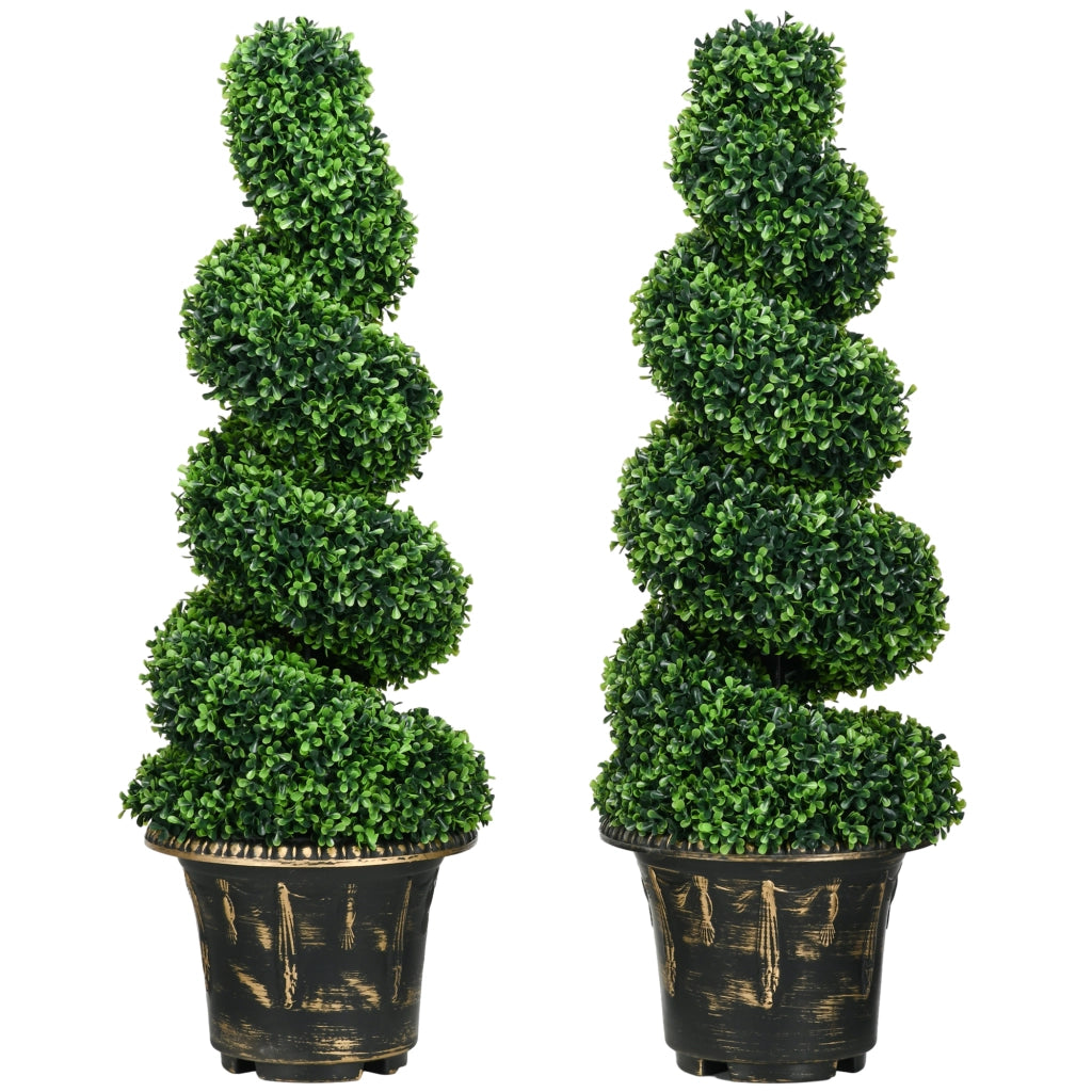Set Piante Artificiali Buxus Spiraliforme ¨C Minimal ¨C Verde 90 cm