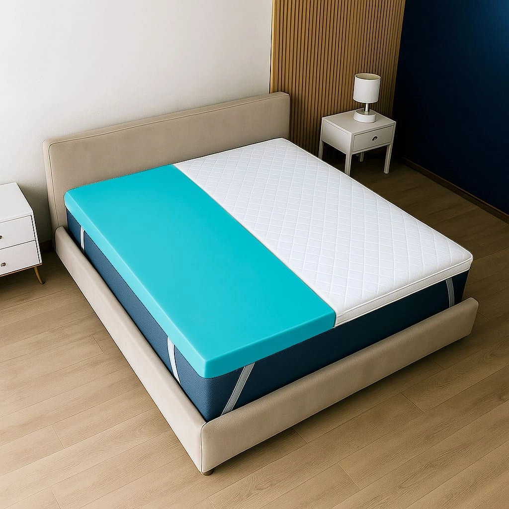 Topper 160x190 in Memory Foam a 9 Zone Differenziate | Alto 5 cm | Rivestimento Sfoderabile in Tessuto Pure Anallergico | Made in Italy