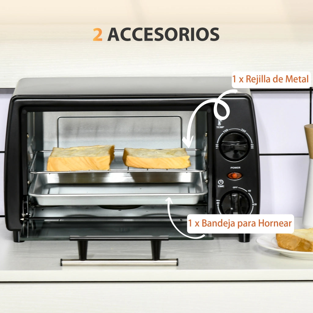 Forno Elettrico da Tavolo ¨C Xylo ¨C 10L 750W 230¡æ Timer 36,5x26x22cm Nero