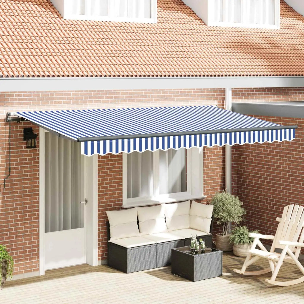 Tenda Retrattile Blu 400 x 200 cm Tessuto 3329766
