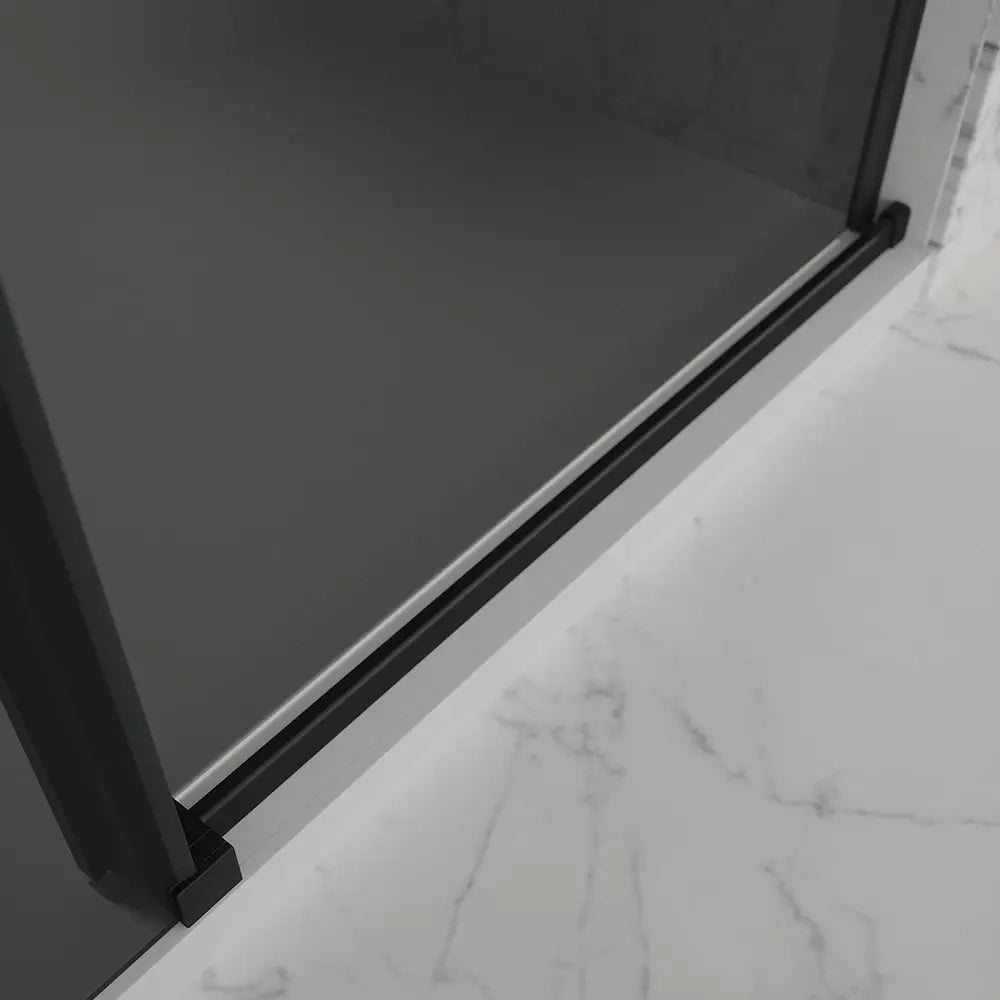 Porta doccia 100cm apertura scorrevole profili nero opaco vetro 8mm fumé h195 | Creta