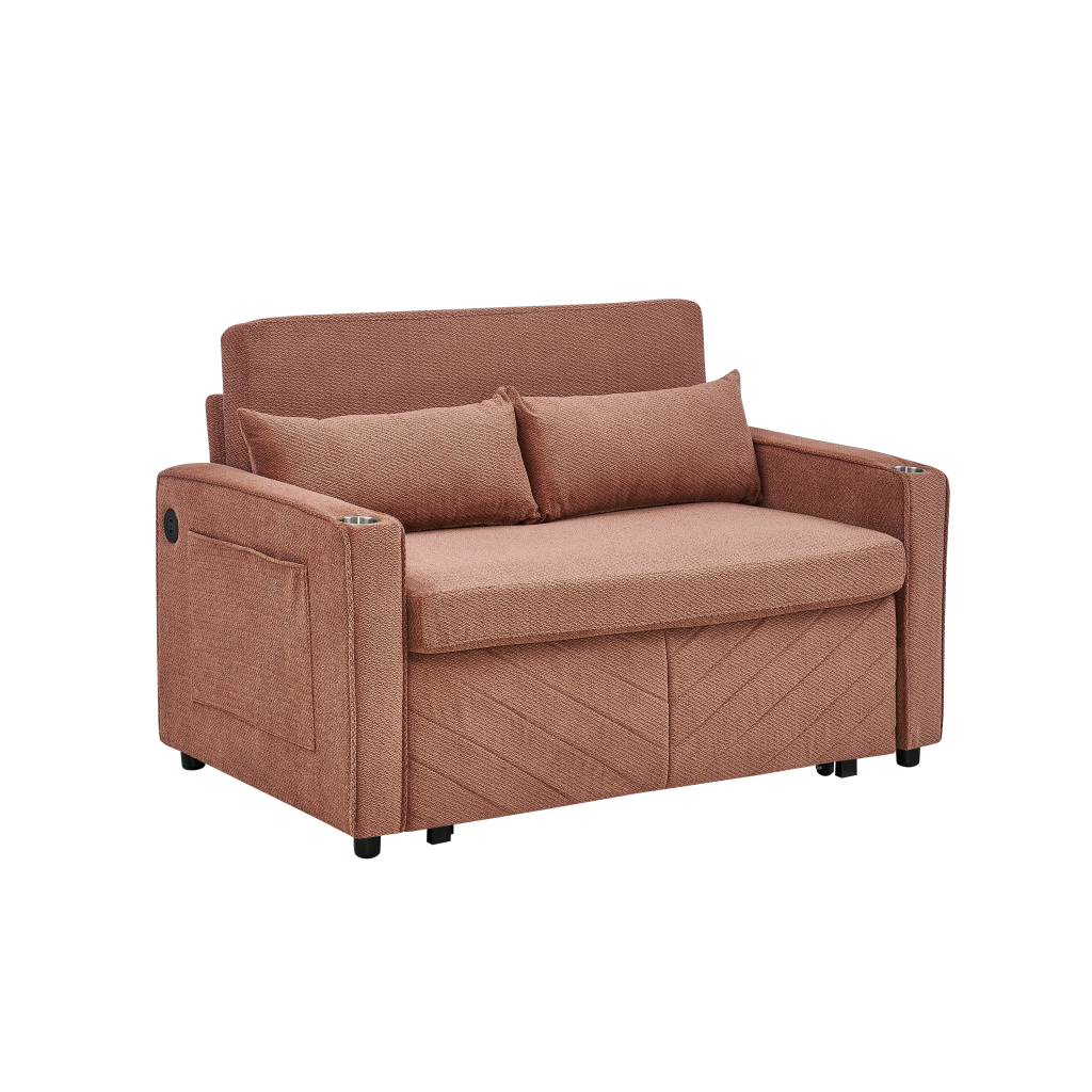 Divano Letto 2 Posti con USB ¨C Xylo ¨C Arancione