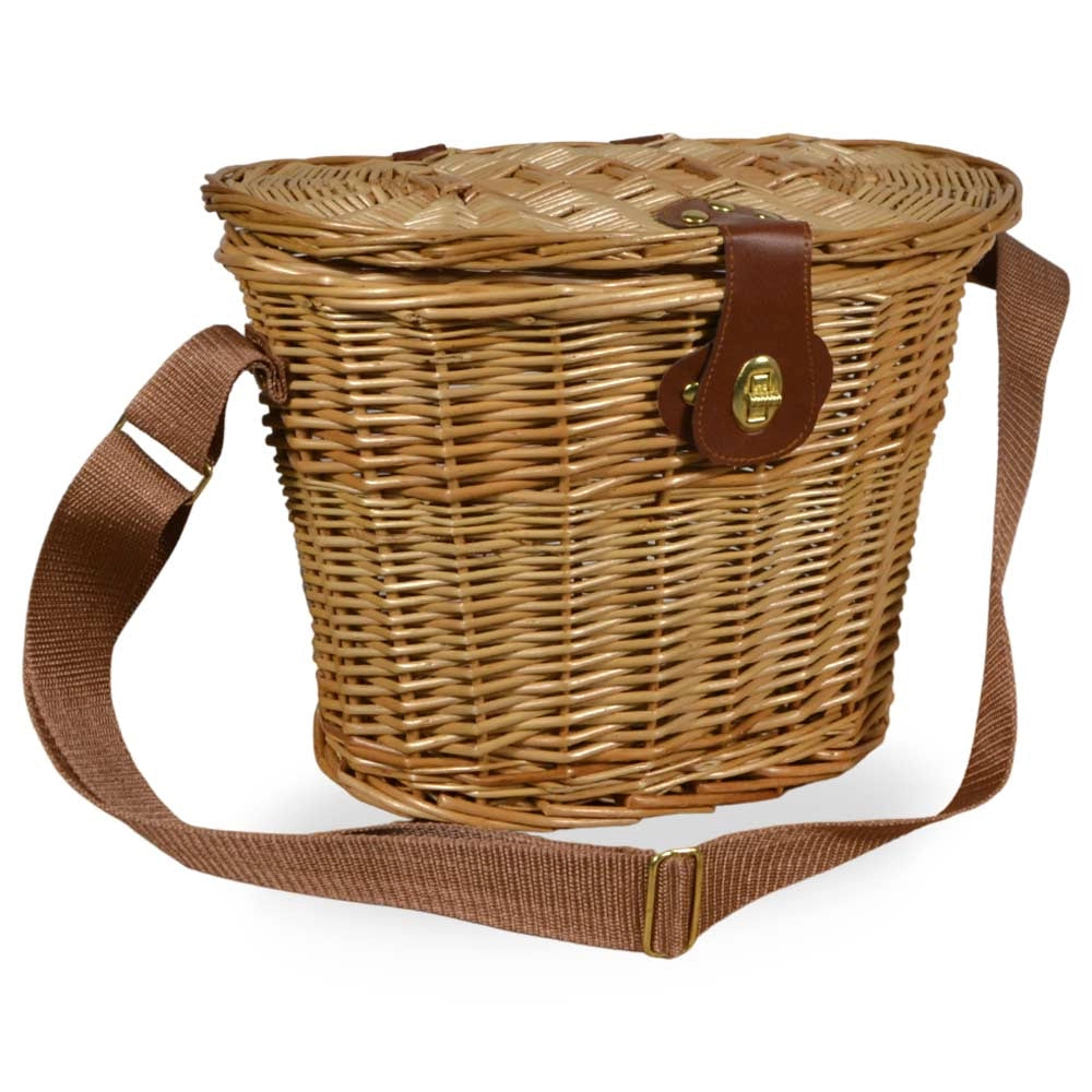 Cesto Ovale per Funghi con Tracolla e Coperchio Leggero 34 x 25 x h 26 cm