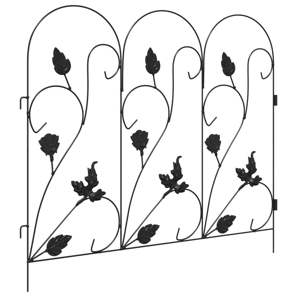 Recinzione per Giardino 5 pcs Nero Acciaio 42021366