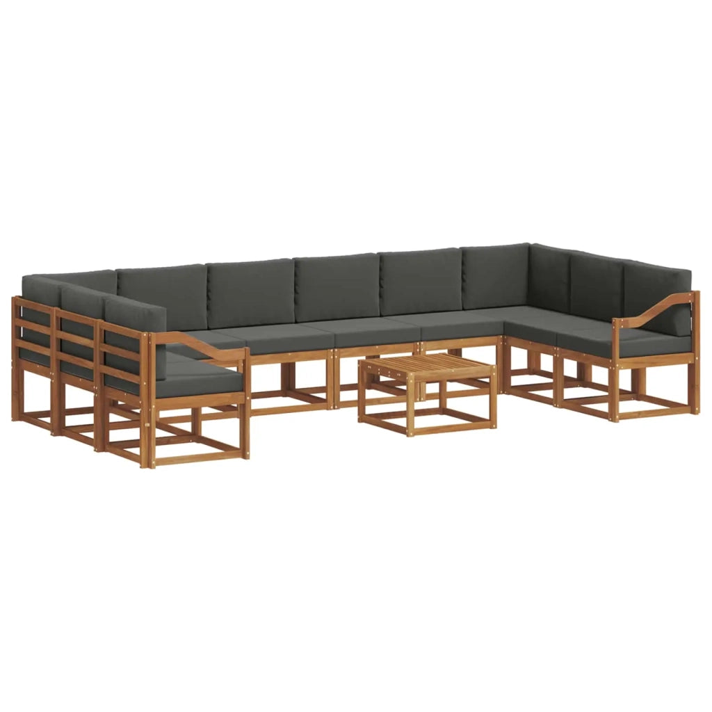 Set di divani da esterno 11 pcs Naturale e Antracite 3367105