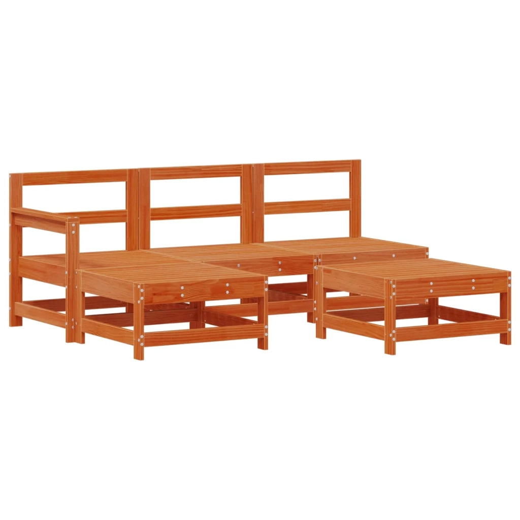 Set Lounge da Giardino 5 pcs Marrone Cera 3418132