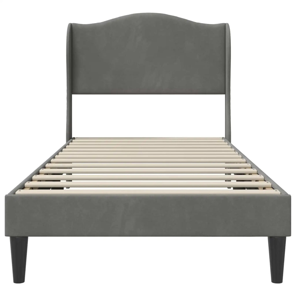Struttura del letto-Giroletto Grigio Scuro 90 x 200 cm Velluto 531012