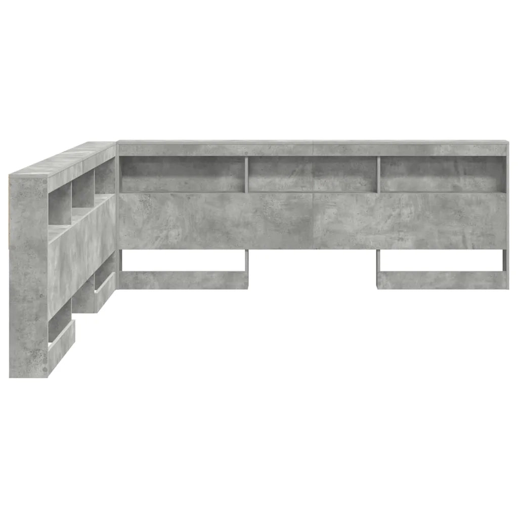 Testata contenitore Grigio cemento 200 cm Legno multistrato 3335472