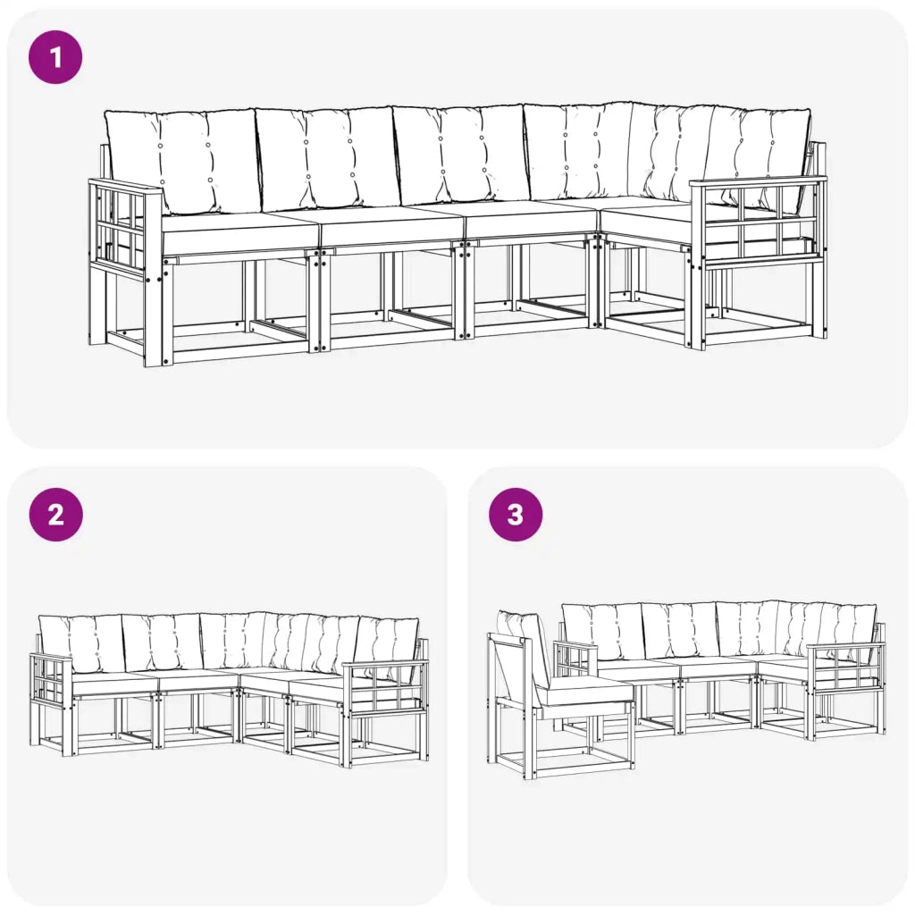 Set di divani da esterno 5 pz Bianco e Beige 3389483