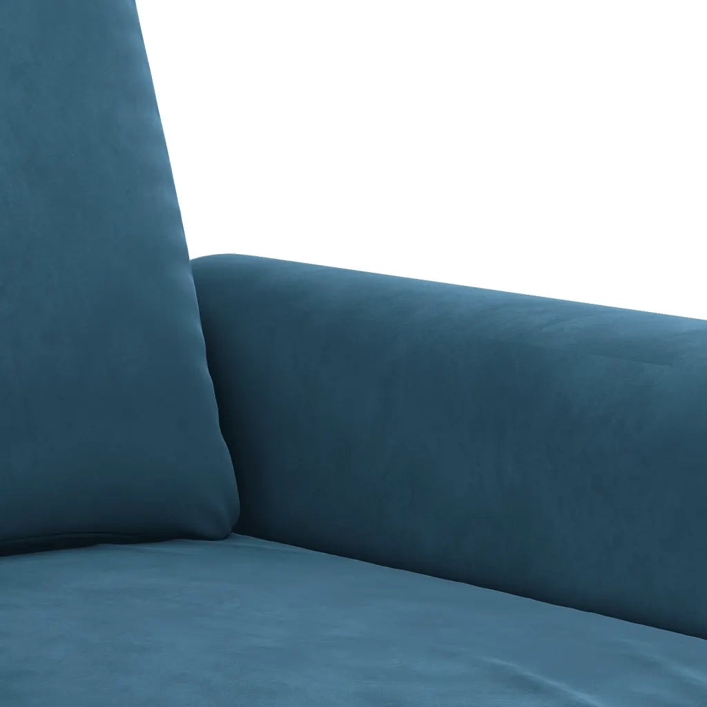 Set di Divani 2 pz con Cuscini Blu in Velluto 3202279