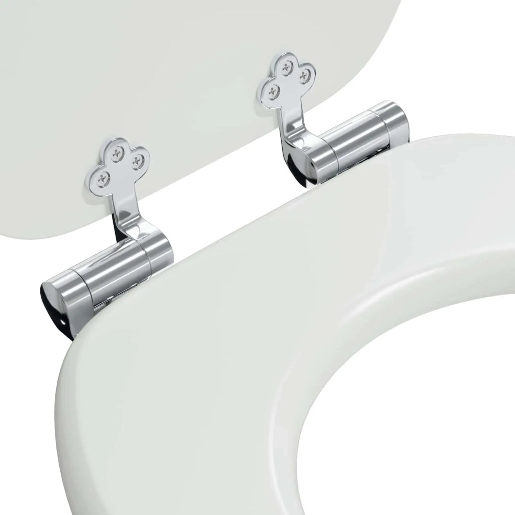 Sedile per toilette con chiusura morbida Bianco 44 x 38 cm 42027172