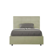 BS COM Letto una piazza e mezza contenitore imbottito 120x210 microfibra tè verde