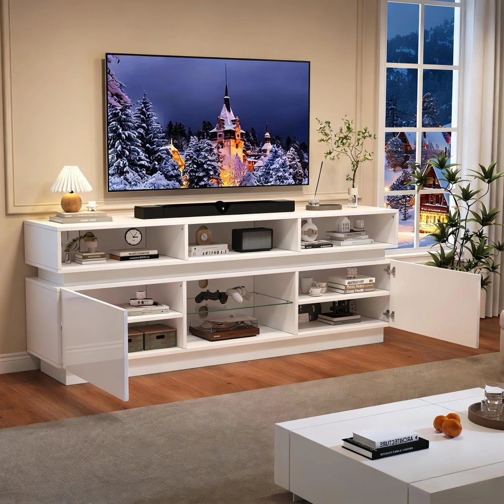 Cassettiera TV bianca in MDF lunghezza 160 cm