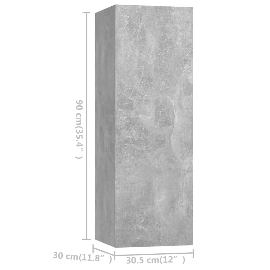 Set di mobili da 4 pezzi tra cui armadio credenza mobile TV televisore per soggiorno camera da letto salotto legno ingegnerizzato grigio 02_0024719