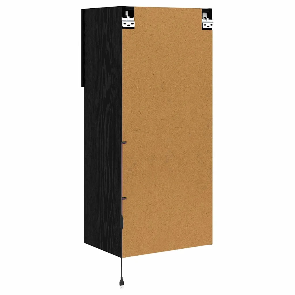 Mobiletti TV a parete 2 pcs Rovere Nero 40,5 x 30 x 90 cm 882959