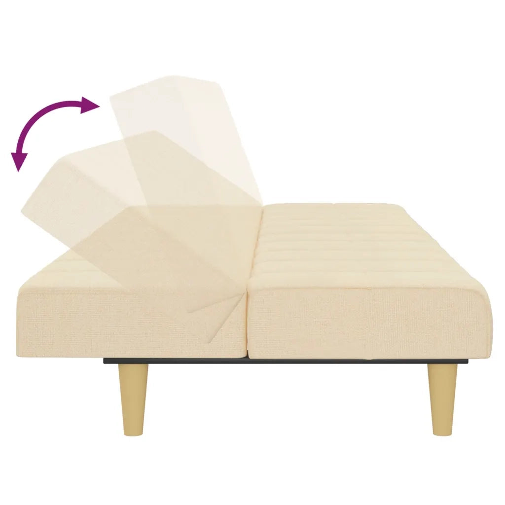 Divano letto | Sof¨¤ letto | Letto singolo a 2 Posti Crema in Tessuto