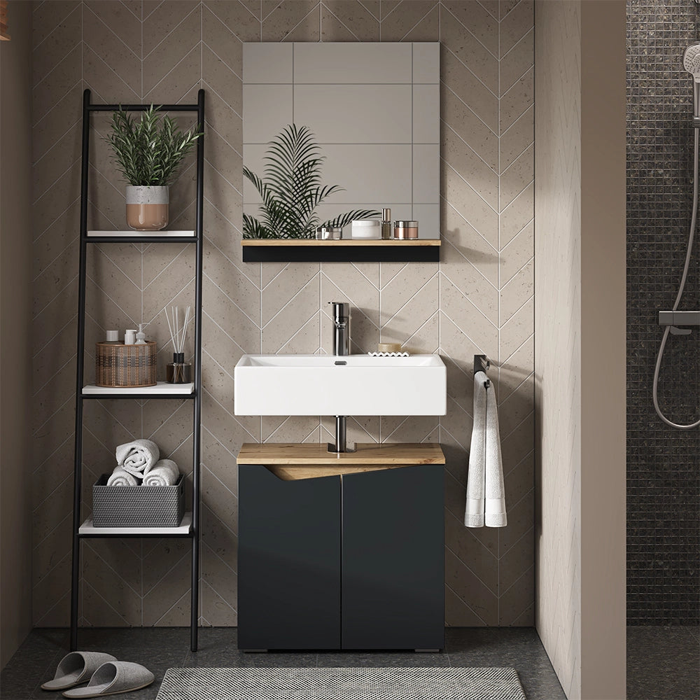 Vicco Set di mobili da bagno Antracite 2 parti