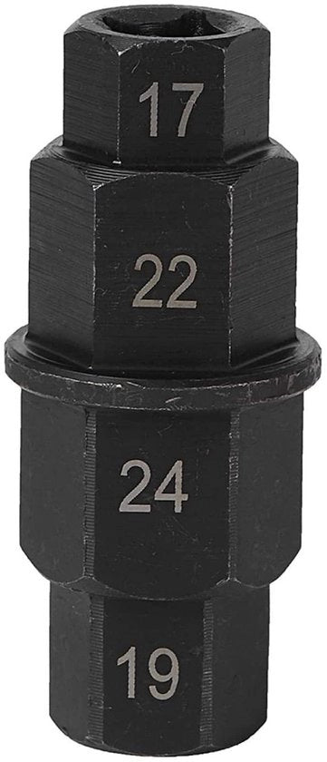 Accessorio per Motocicletta - Chiave a Tastone - Chiave a Tastone Adattabile - Adatto per Forcelle 17/19/22/24mm - Esecuzione di Alta Qualità - Materiale in Acciaio Nero