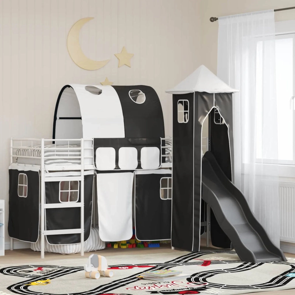 Struttura del letto loft per bambini Bianco e Nero 75 x 190 cm 42020892