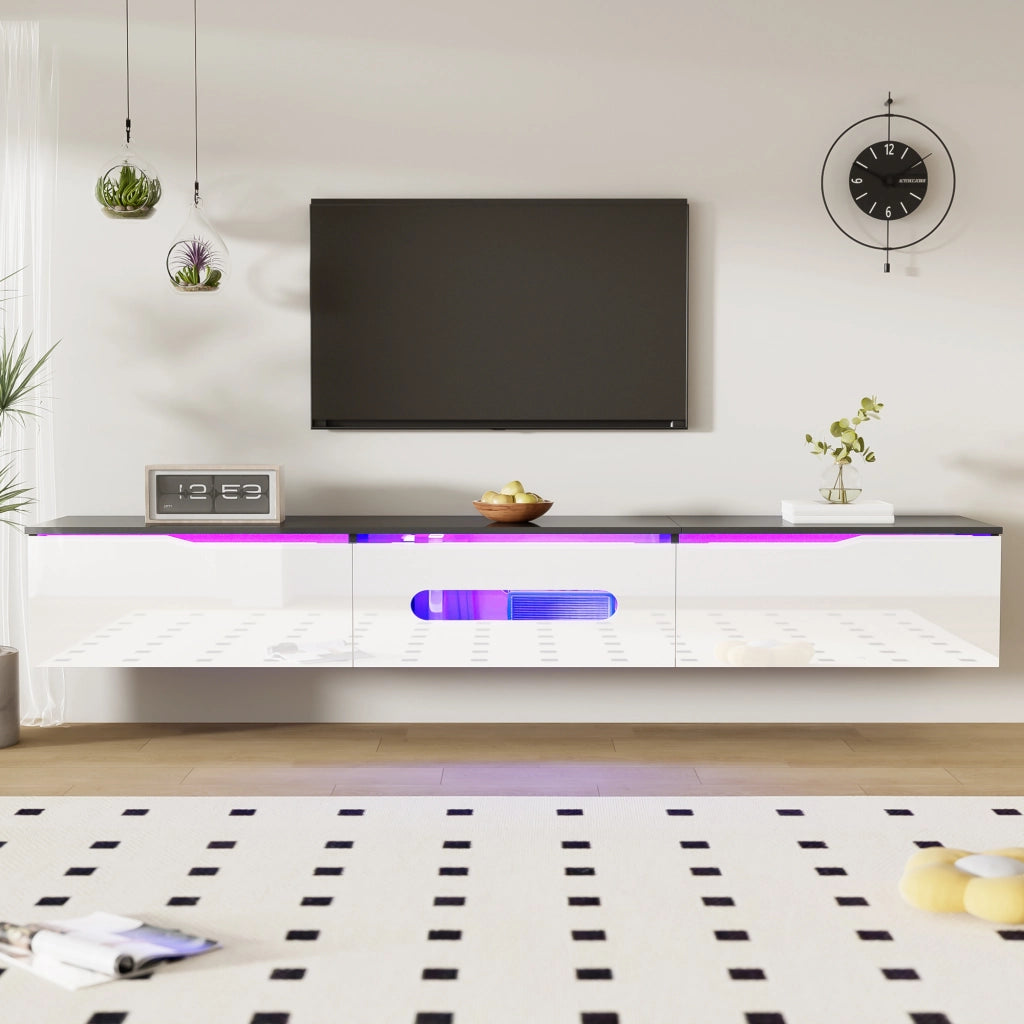 Cassettiera per TV nero-bianco; MDF e truciolare; 180 cm