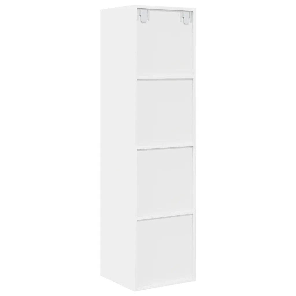Mobile TV moderno a parete con vano contenitore 37 x 37 x 142 cm per installazione verticale o orizzontale realizzato in legno composito bianco 02_0047853