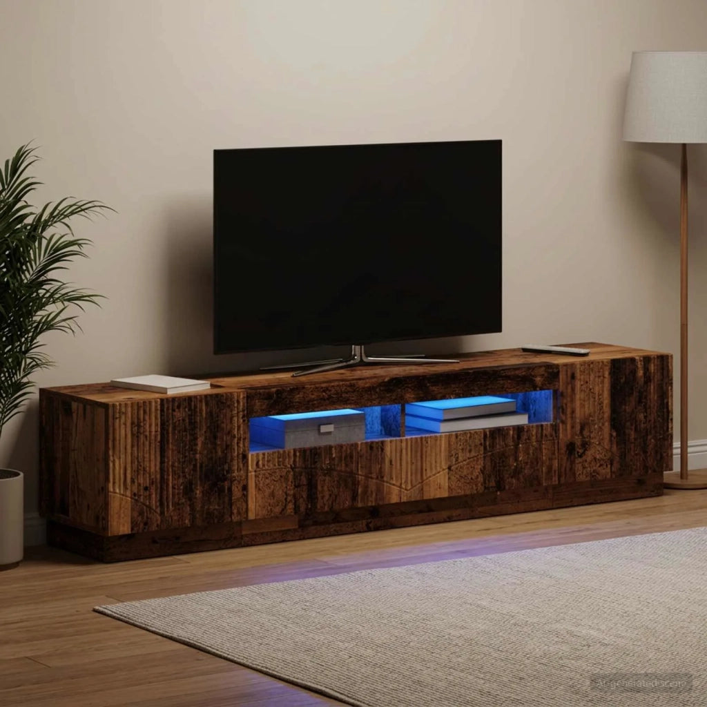 Mobile TV LED a 5 pezzi Legno antico Legno ingegnerizzato 3416849
