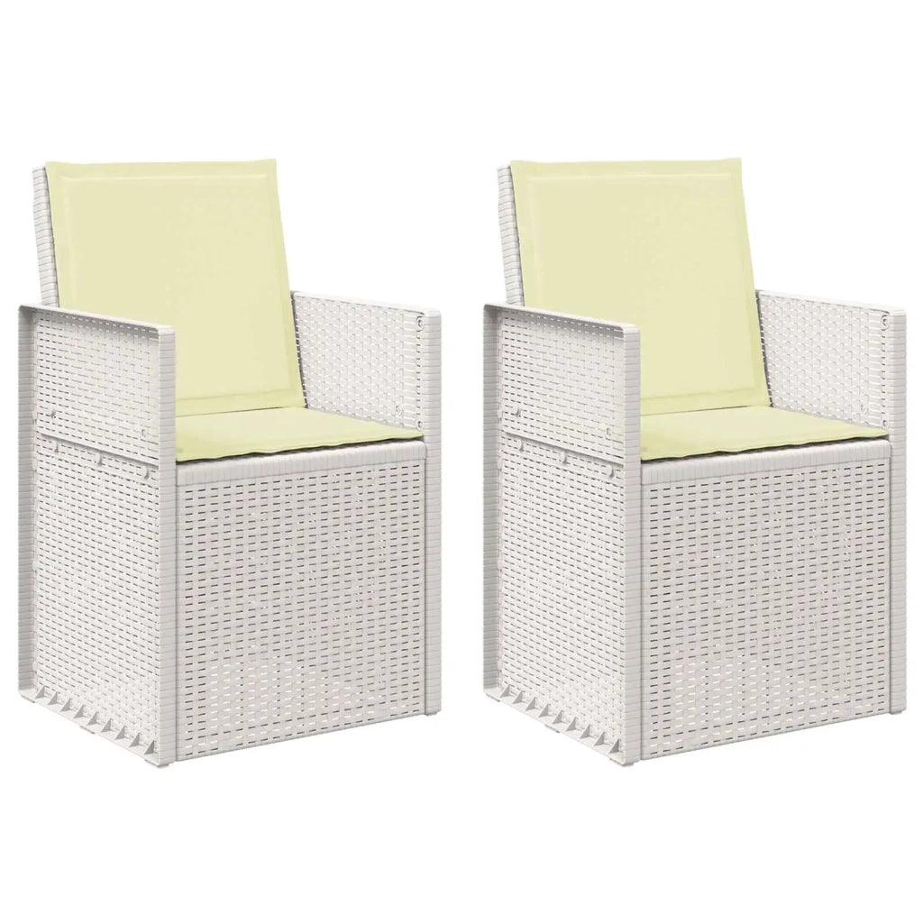 Sedie da pranzo da giardino 2 pcs Bianco e Crema PP 8000002
