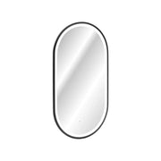 Specchio da bagno LED nero ovale 90x50 cm design