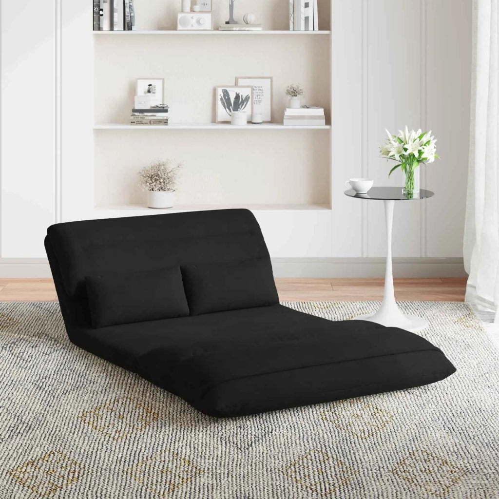Sedia da Pavimento Nero 110 x 82 x 55 cm Velluto 42028215