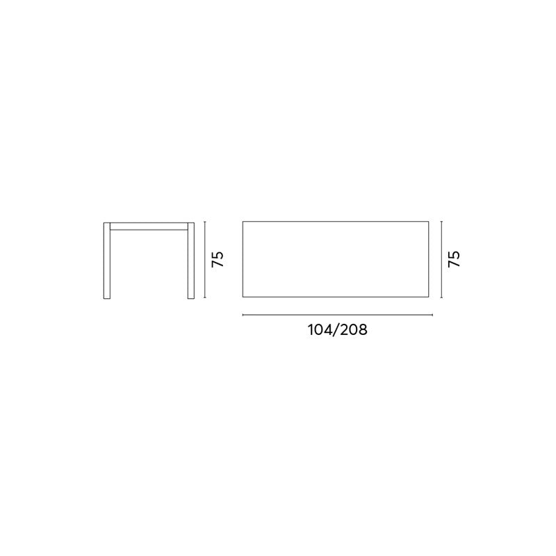 Tavolo Spalato 104/208X75 Alluminio Bianco Moia