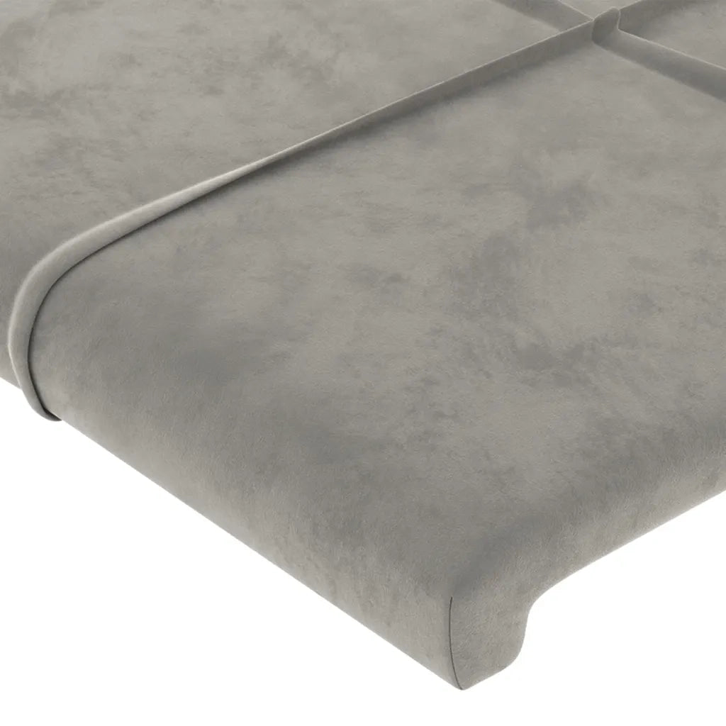Testiera ad Orecchio-Testata con Orecchie Grigio Chiaro 103x16x78/88 cm in Velluto 885665