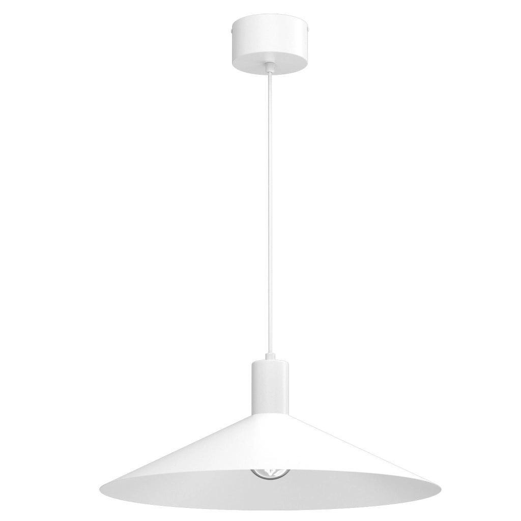 Lampada sospesa conica bianca 50 cm 1xE27 Nox Luminex