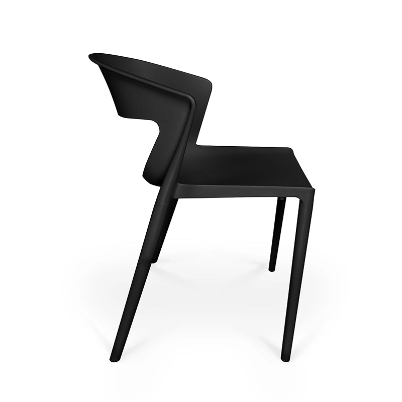 Set di 2 sedie impilabili in plastica nera – Gaia - SD10GAPP