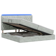 Letto con contenitore LED e materasso Grigio Chiaro 3460092