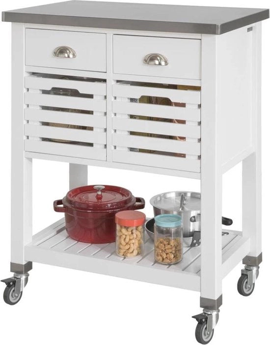 Servizio a due livelli in legno - 73x92x46 cm