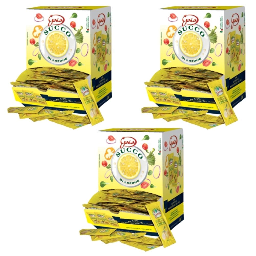 Gaia succo di limone in bustine tre confezione da 198 bustine da 5 ml ciascuna