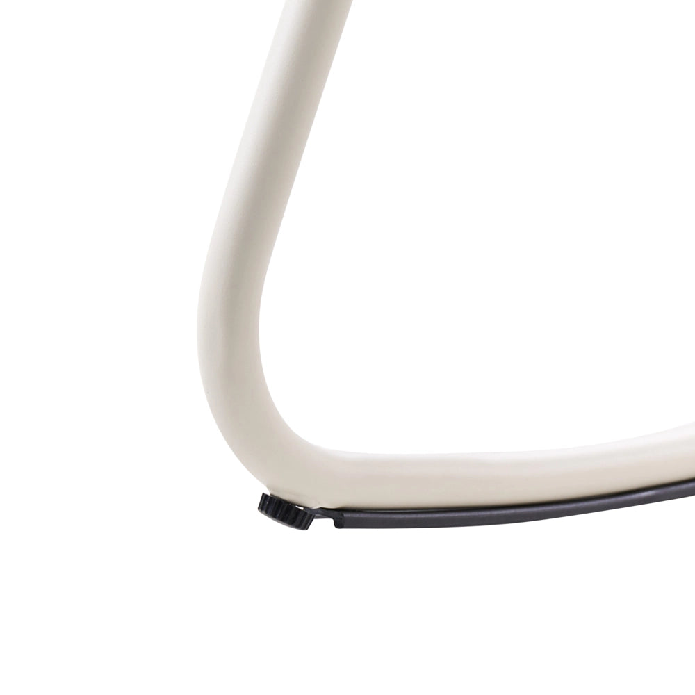 Sedia a dondolo da giardino bianco sporco alluminio a doghe Design moderno per esterni