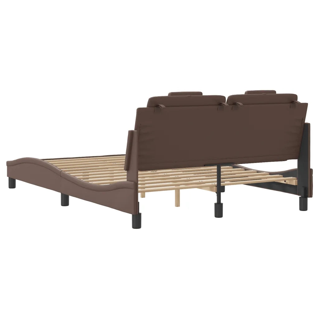 Letto matrimoniale | Letto per adulti | Giroletto Viana con LED senza Materasso Marrone 120x200 cm