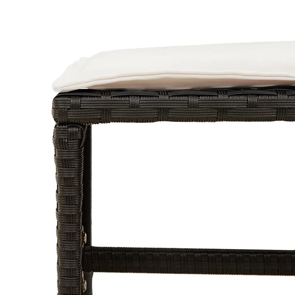 Set da Pranzo da Giardino 9 pz con Cuscini Nero in Polyrattan 3277730